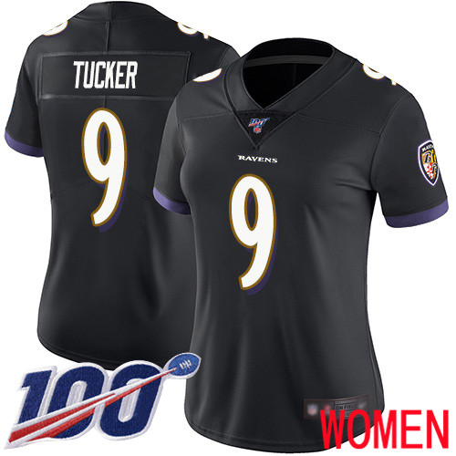 Baltimore Ravens Limited Black Women Justin Tucker Alternate Jersey NFL Football #9 100th Season Vapor Untouchable->baltimore ravens->NFL Jersey
